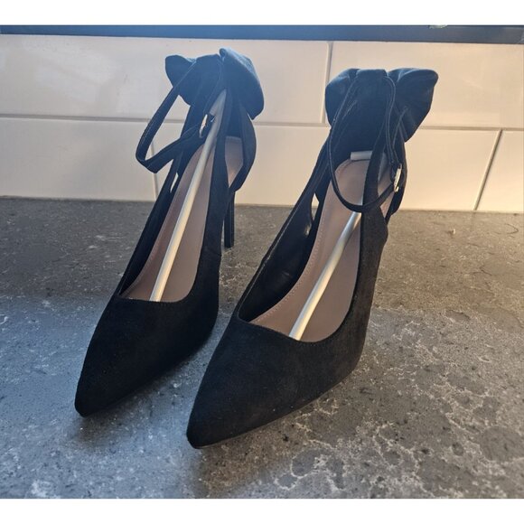 Womens Size 10 High Heels Bow Tie Back Sexy Stiletto Ankle Strap Wedding... - Picture 3 of 11